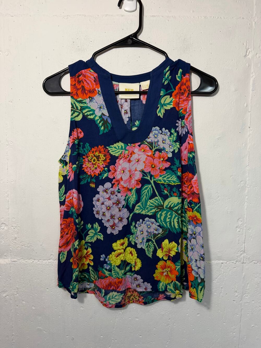 Maeve for Anthropologie Floral Sleeveless Blouse US Size 2 XS